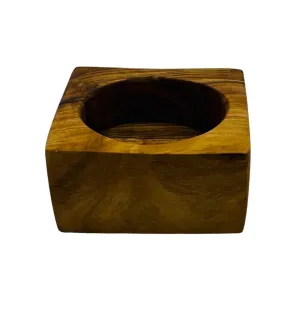 Bougeoir en bois d’olivier - 1 2
