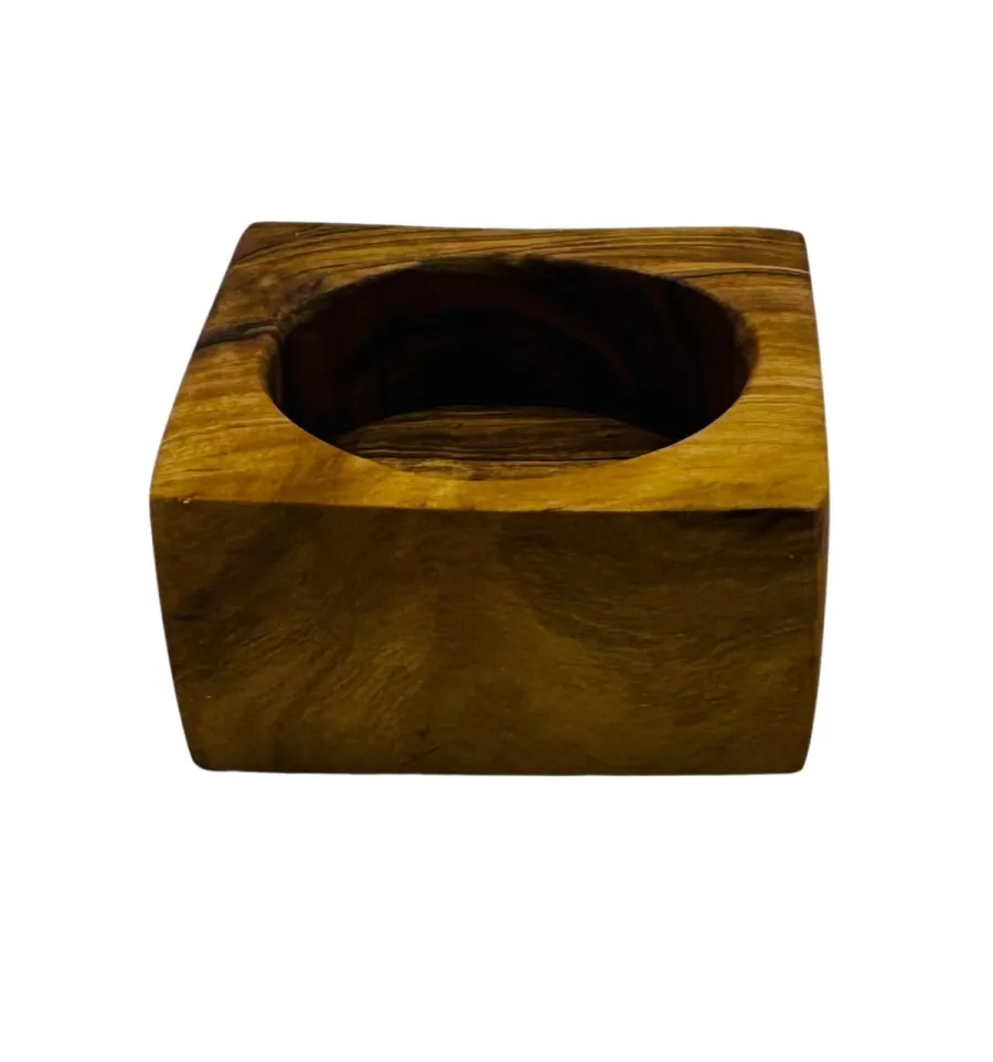 Bougeoir en bois d’olivier  - 3