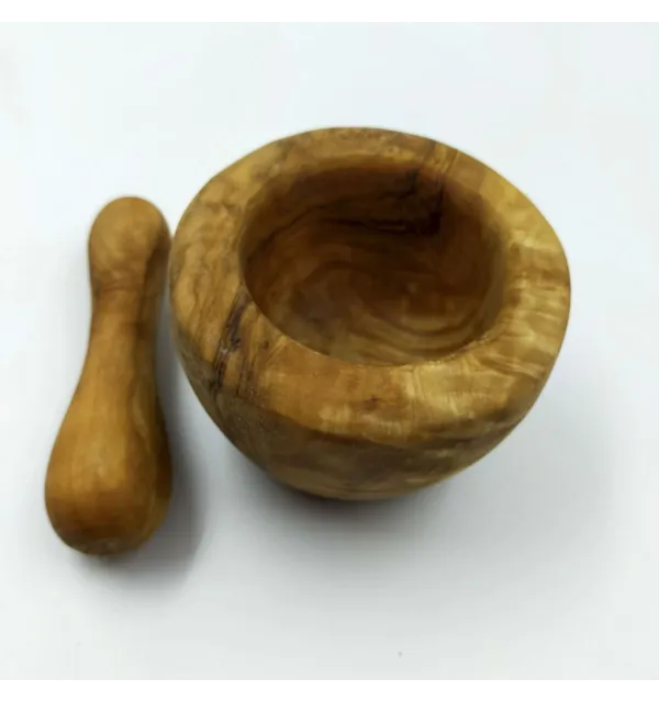 Mortier avec pilon en bois d'olivier 8cm - 2