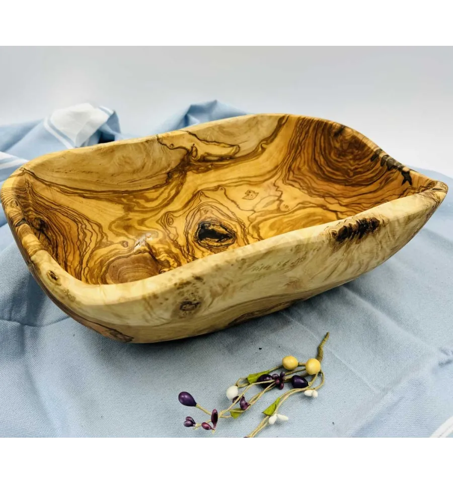 Saladier ovale en bois d'olivier - 2