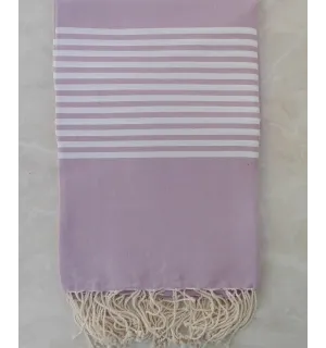 Jeté mauve clair avec rayures 
