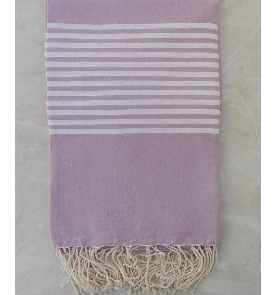 Grande fouta mauve clair avec rayures