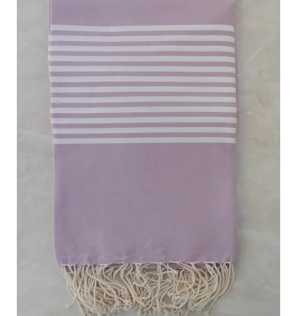 Jeté mauve clair avec rayures 