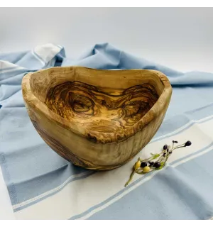 saladier rustique en bois d'olivier - 1 2