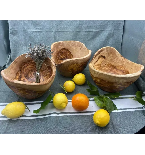 saladier rustique en bois d'olivier - 5