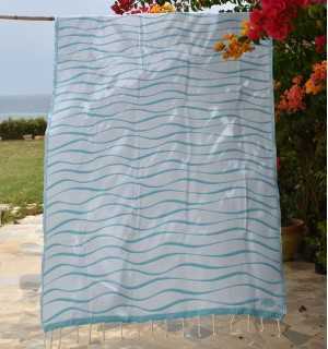 Fouta Hawaï Bleu Vert Fouta Tunisia - 1 2