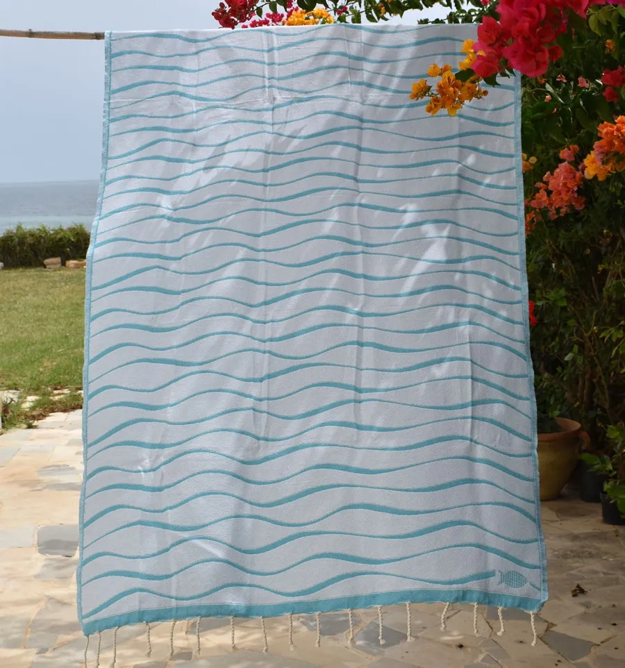 Fouta Hawaï Bleu Vert Fouta Tunisia - 2