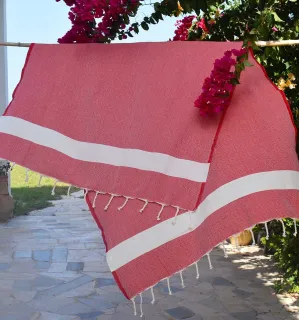 Fouta Diamant rouge Fouta Tunisia - 1 2