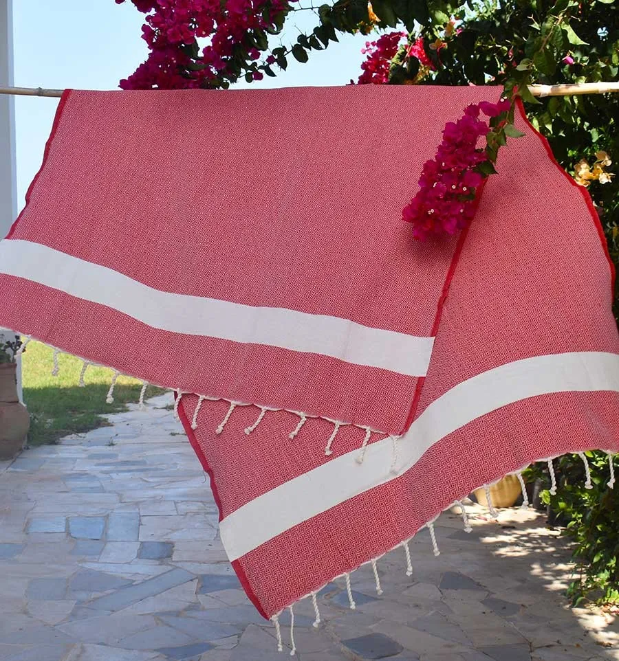 Fouta Diamant rouge Fouta Tunisia - 2