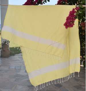 Fouta Diamant jaune clair Fouta Tunisia - 1 2