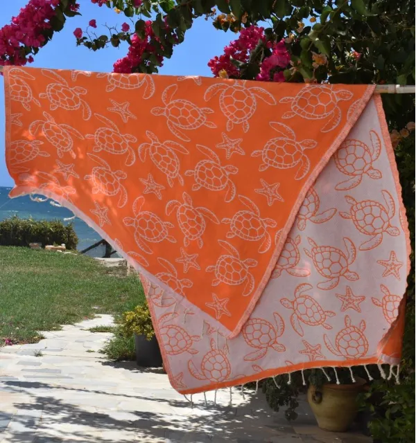 Fouta Seychelles Orange Fluo Fouta Tunisia - 4
