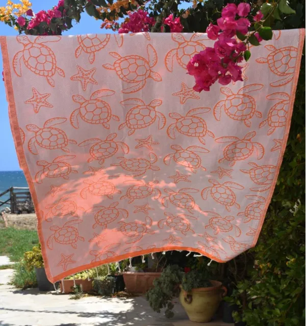 Fouta Seychelles Orange Fluo Fouta Tunisia - 2