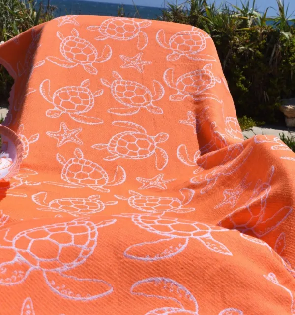 Fouta Seychelles Orange Fluo Fouta Tunisia - 5