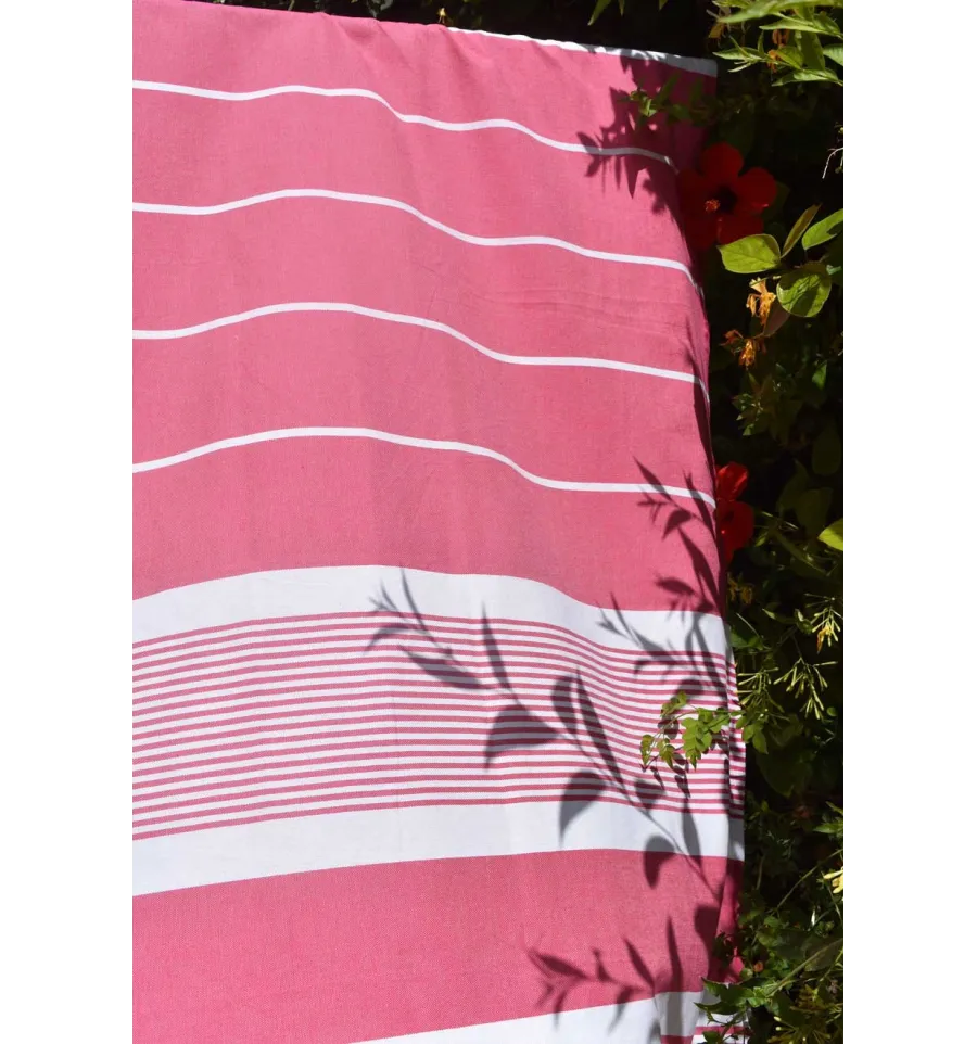 Fouta arthur en Coton Recyclé rose fuchsia Fouta Tunisia - 4