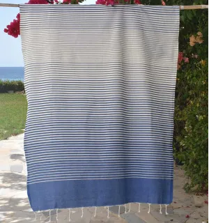 Fouta Portofino en Coton Recyclé bleu Fouta Tunisia - 1