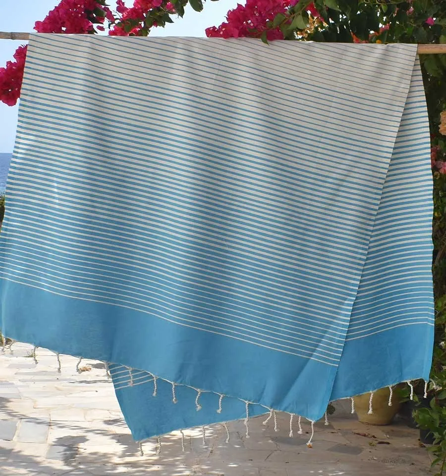 Fouta Portofino en Coton Recyclé bleu azur Fouta Tunisia - 2