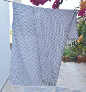 Jeté papillon gris Fouta Tunisia - 1