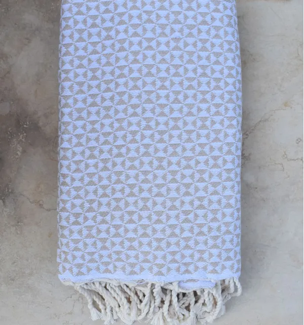 Jeté papillon beige Fouta Tunisia - 1