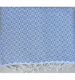 Jeté de canapé papillon gris Fouta Tunisia - 1