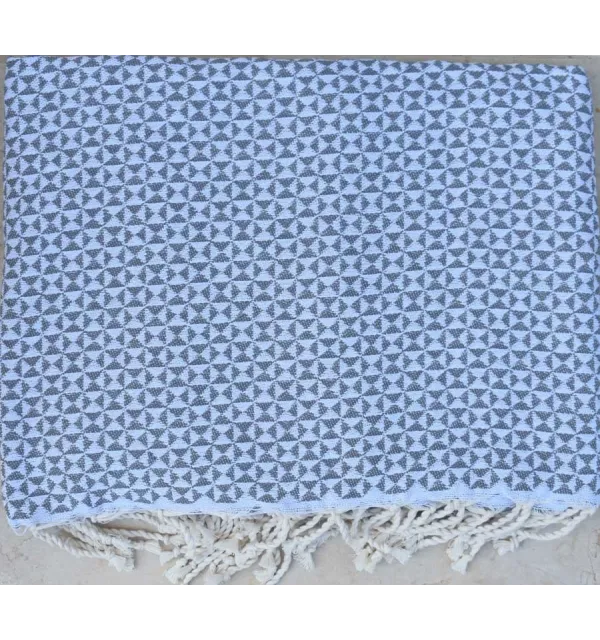 Jeté de canapé papillon gris Fouta Tunisia - 1