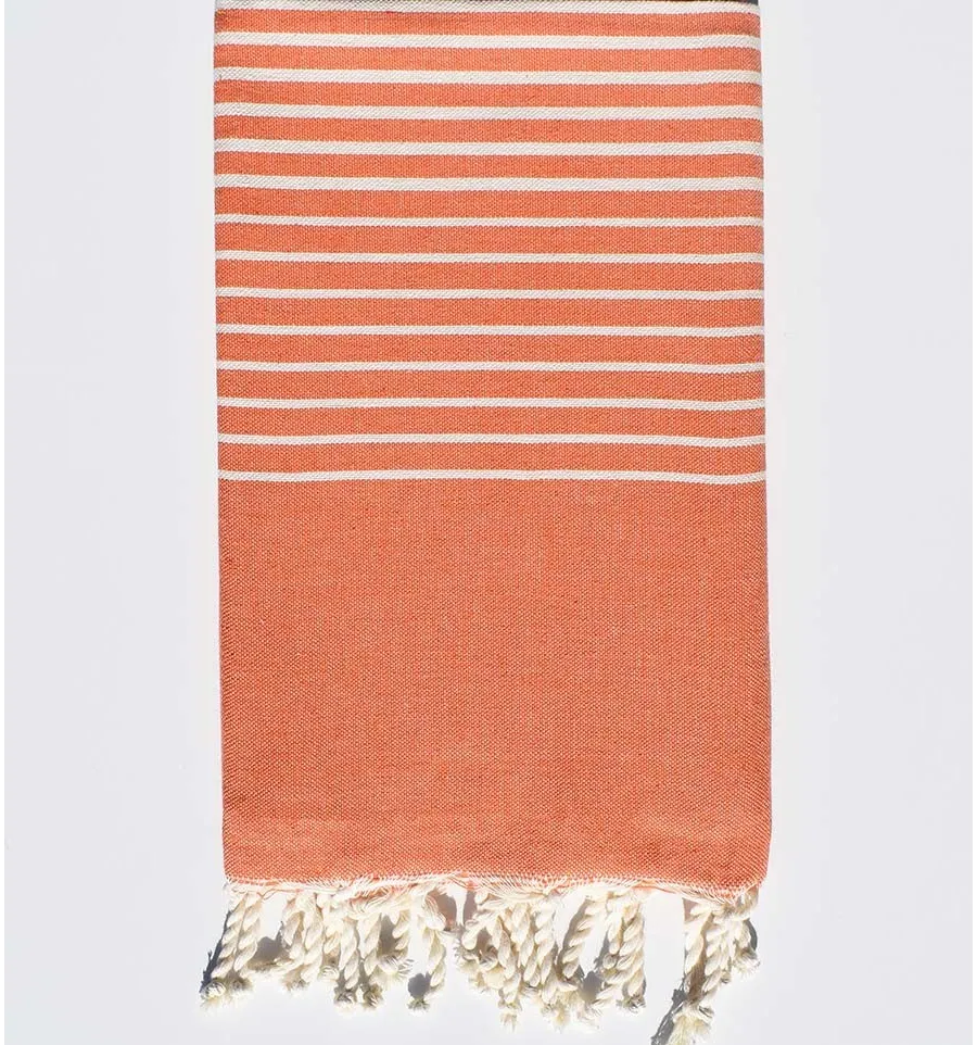 Fouta Portofino en Coton Recyclé orange Fouta Tunisia - 3