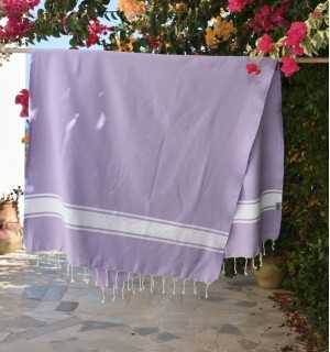 Fouta en Coton Recyclé parme clair - Mode durable - FOUTA TUNISIA 2
