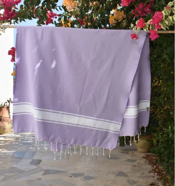 Fouta en Coton Recyclé parme clair - Mode durable - FOUTA TUNISIA