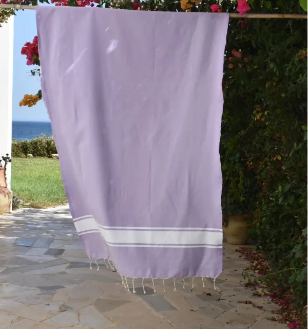 Fouta en Coton Recyclé parme clair - Mode durable - FOUTA TUNISIA