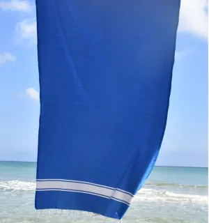 Fouta Plate bleu 100x200 cm - 100 % Coton - FOUTA TUNISIA