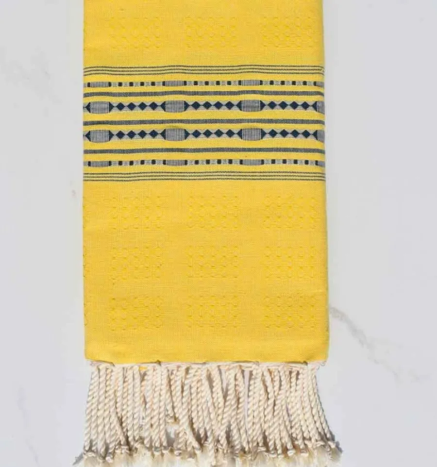 Fouta thalasso jaune 100x200 cm - 100 % Coton - FOUTA TUNISIA
