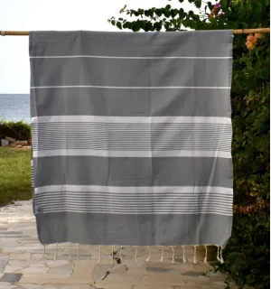 Fouta arthur gris moyen - FOUTA TUNISIA