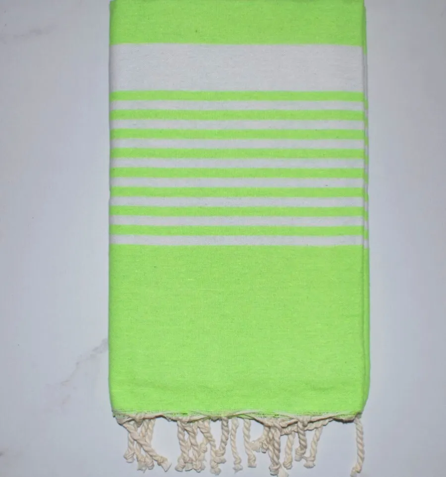 Fouta arthur en Coton Recyclé vert fluo - Fouta absorbante