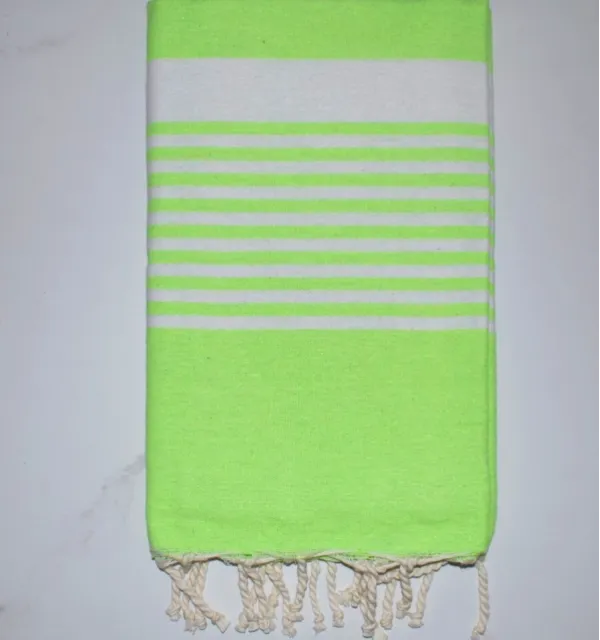 Fouta arthur en Coton Recyclé vert fluo - Fouta absorbante