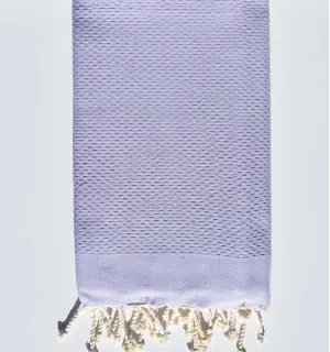 Serviette de plage unie lavande Fouta Tunisia - 1 2
