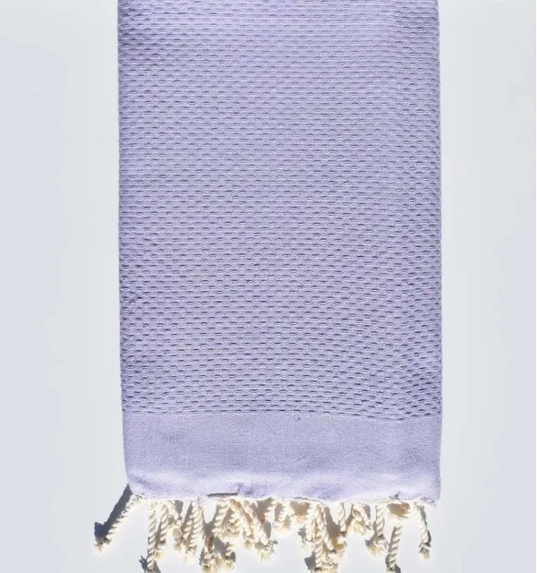 Serviette de plage unie lavande - FOUTA TUNISIA