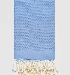 FOUTA NID D4ABEILLE unie bleu Fouta Tunisia - 1 2