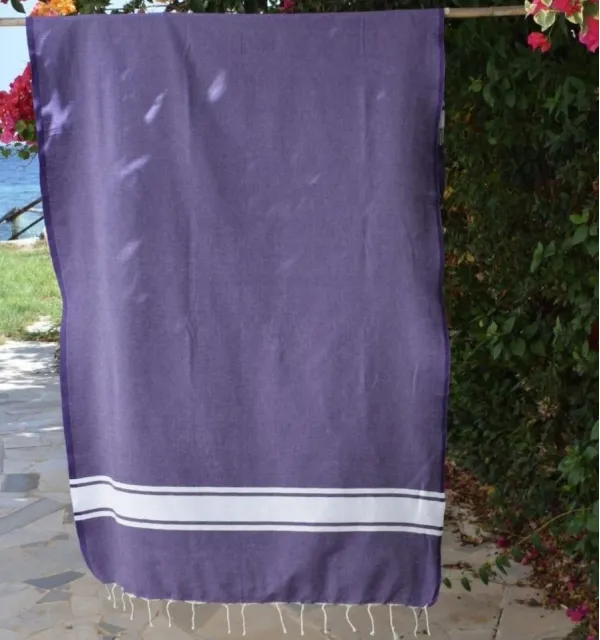 Fouta en Coton Recyclé violet - Mode Durable - FOUTA TUNISIA