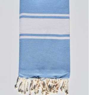 Fouta en Coton Recyclé bleu clair - Mode Écologique - FOUTA tunisia 2
