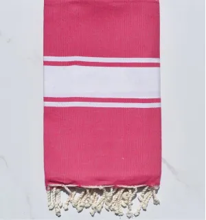 fouta plate rose fushia Fouta Tunisia - 1 2