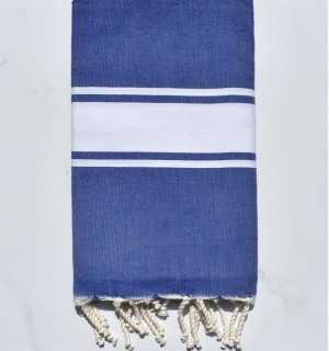 Fouta Plate Bleu jean avec rayures Fouta Tunisia - 1 2