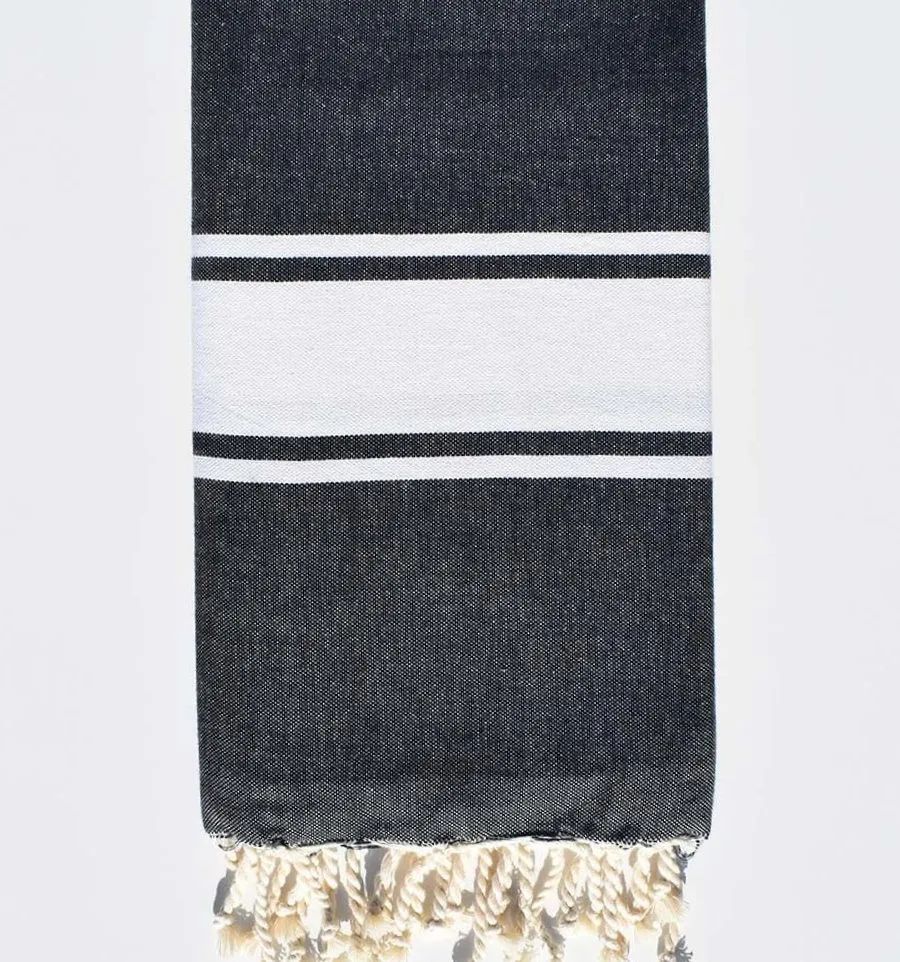 Fouta Plate bleu noir- FOUTA TUNISIA