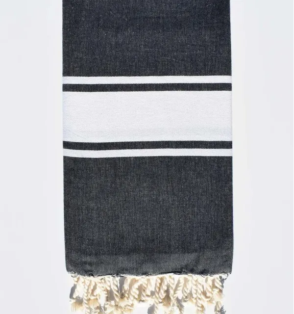 Fouta Plate bleu noir- FOUTA TUNISIA