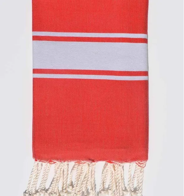 Fouta rouge anglais 100x200 cm - 100 % Coton - FOUTA TUNISIA