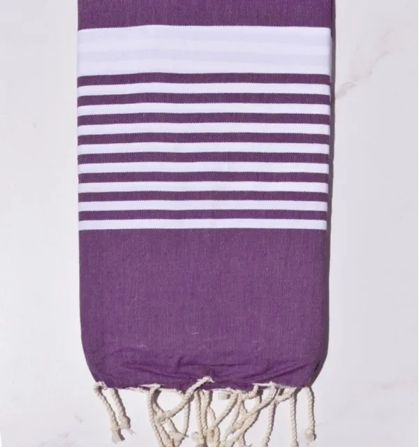 Fouta arthur violet avec rayures- FOUTA TUNISIA