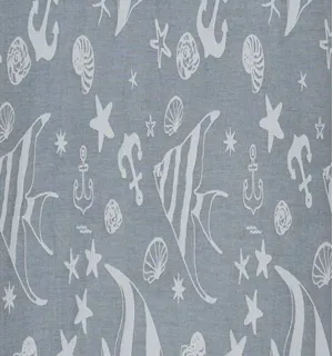 Fouta jacquard étoile de mer bleu guède et bleu dragée 2