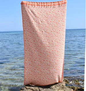 Fouta Versailles orange - Serviette de Plage et Accessoire Décoratif Élégant 2