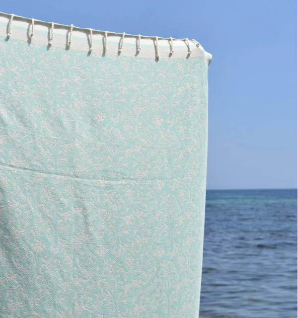 Fouta Versailles vert d'eau -Fouta jacquard - Serviette de plage