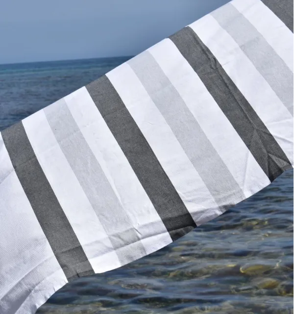 Fouta Monte Carlo gris anthracite - Fouta à rayures - Serviette de plage