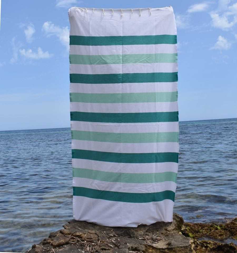 Fouta Monte Carlo vert sarcelle - Serviette de plage - Serviette de bain