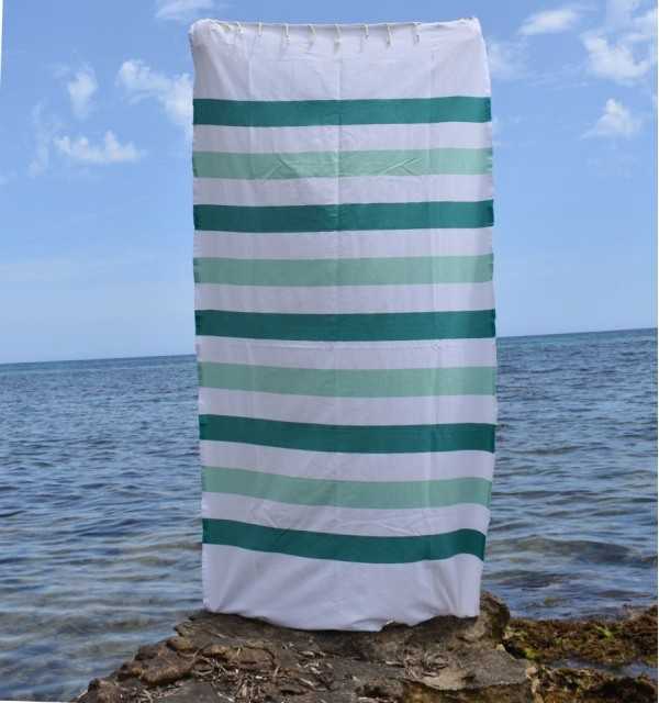 Fouta Monte Carlo vert sarcelle - Serviette de plage - Serviette de bain